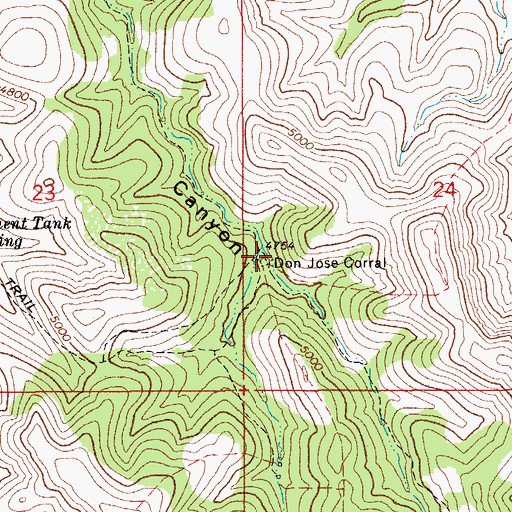 Topographic Map of Don Jose Corral, AZ