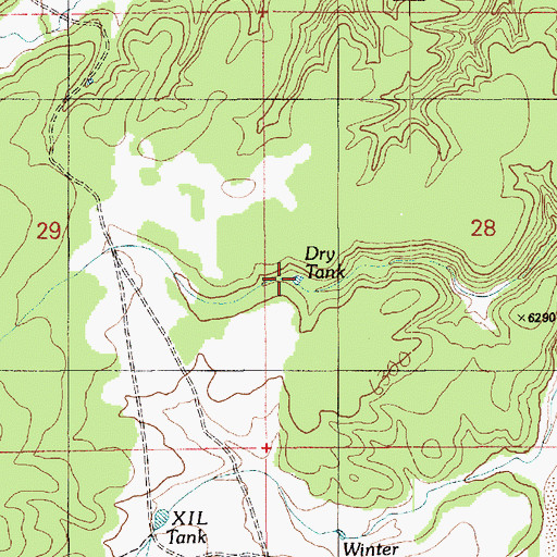 Topographic Map of Dry Tank, AZ