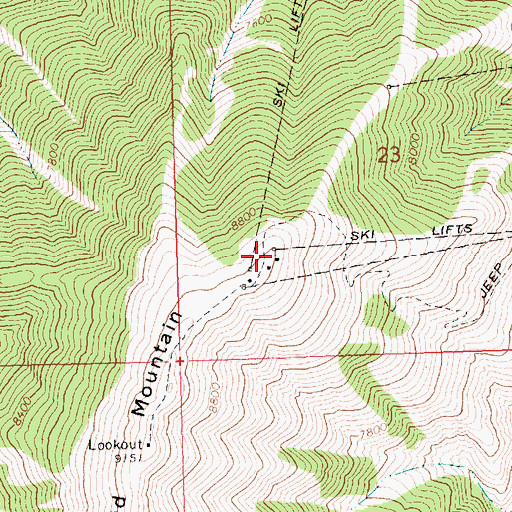 Topographic Map of KSKI-FM (Sun Valley), ID