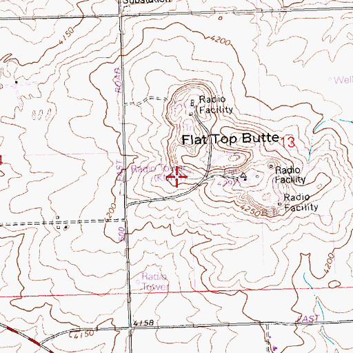 Topographic Map of KBSW-FM (Twin Falls), ID