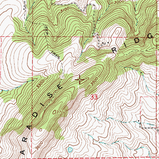 Topographic Map of KUID-TV (Moscow), ID