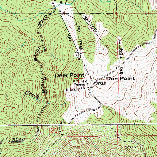 Topographic Map of KIVI-TV (Nampa), ID