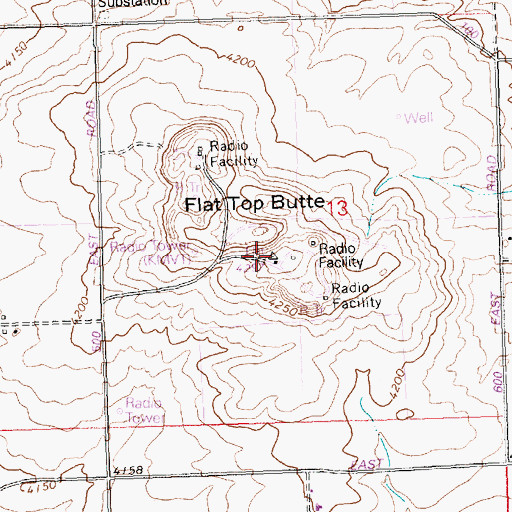 Topographic Map of KMVT-TV (Twin Falls), ID