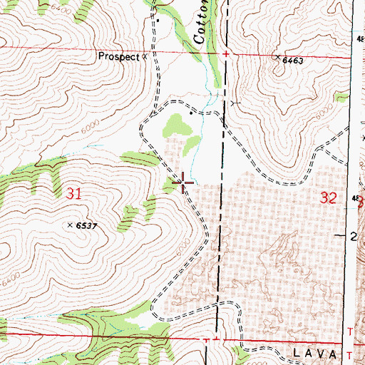 Topographic Map of Cottonwood Creek, ID