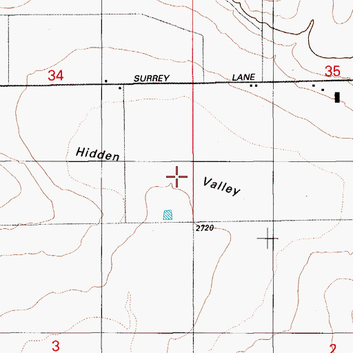 Topographic Map of Hidden Valley, ID