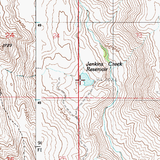 Topographic Map of Jenkins Creek Reservoir, ID
