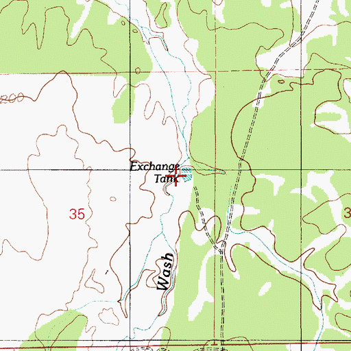 Topographic Map of Exchange Tank, AZ