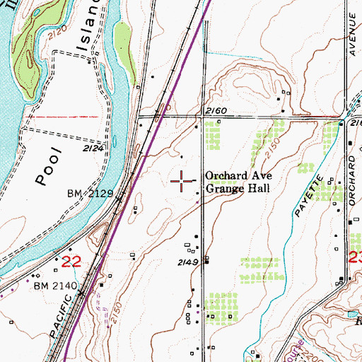 Topographic Map of Orchard Ave Grange Hall, ID