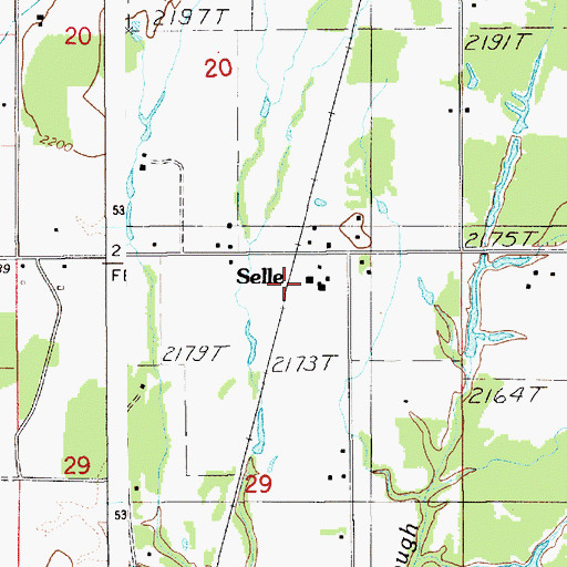 Topographic Map of Grange Hall, ID