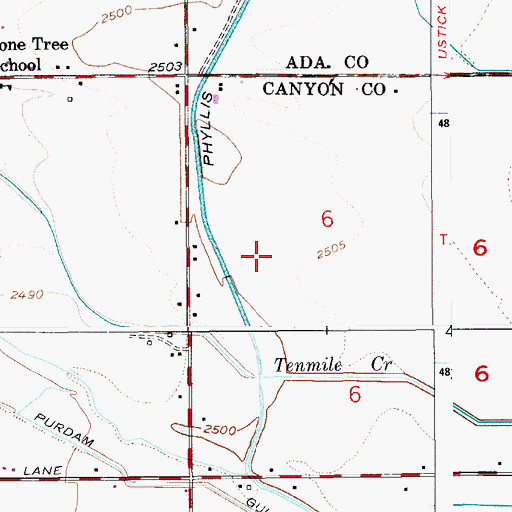Topographic Map of KKIC-AM (Boise), ID