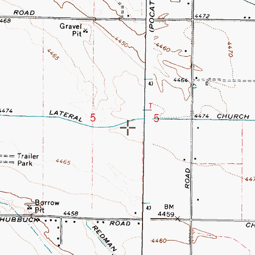 Topographic Map of KRCD-AM (Chubbuck), ID