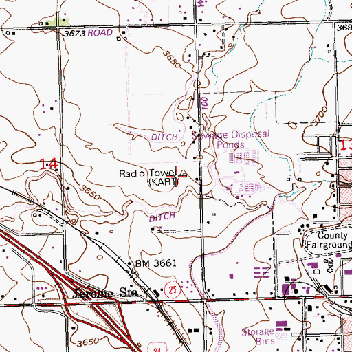 Topographic Map of KART-AM (Jerome), ID