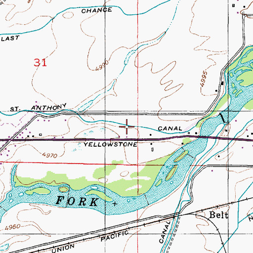 Topographic Map of KIGO-AM (Saint Anthony), ID