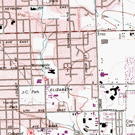 Topographic Map of KLIX-AM (Twin Falls), ID