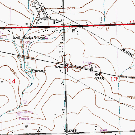 Topographic Map of KTFI-AM (Twin Falls), ID