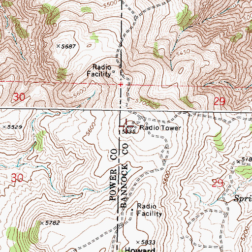 Topographic Map of KPKY-FM (Pocatello), ID