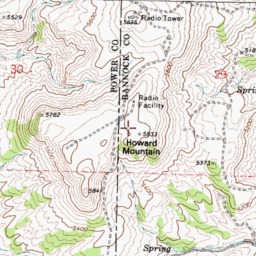 Topographic Map of KSEI-FM (Pocatello), ID