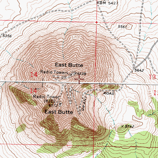 Topographic Map of KISU-TV (Pocatello), ID