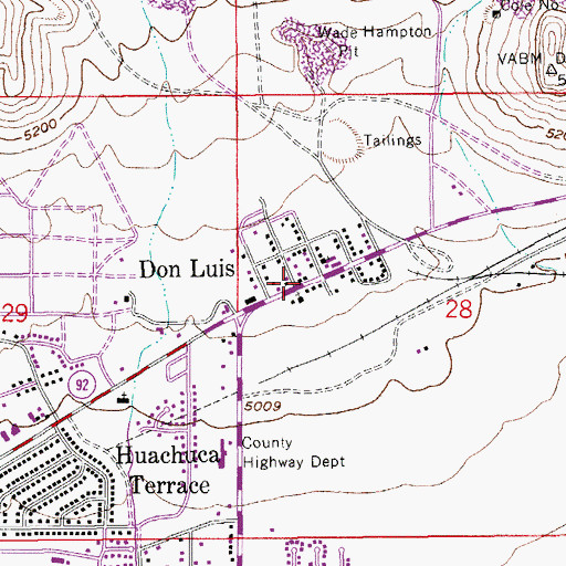 Topographic Map of Don Luis, AZ