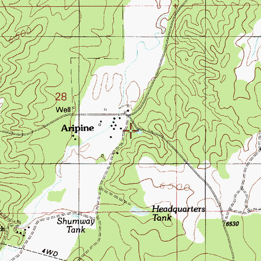 Topographic Map of Headquarters Tank, AZ
