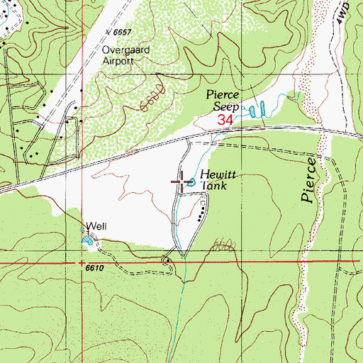 Topographic Map of Hewitt Tank, AZ