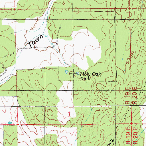 Topographic Map of Holy Oak Tank, AZ