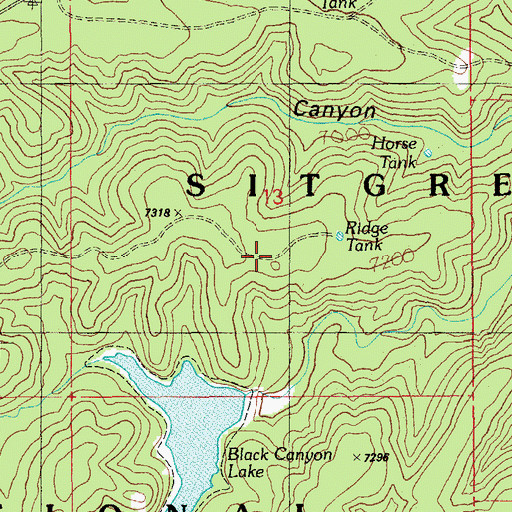 Topographic Map of Horse Tank, AZ