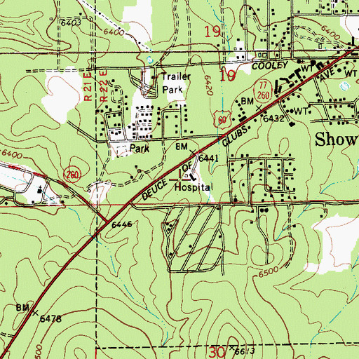 Topographic Map of Josephine Goldwater Hospital (historical), AZ