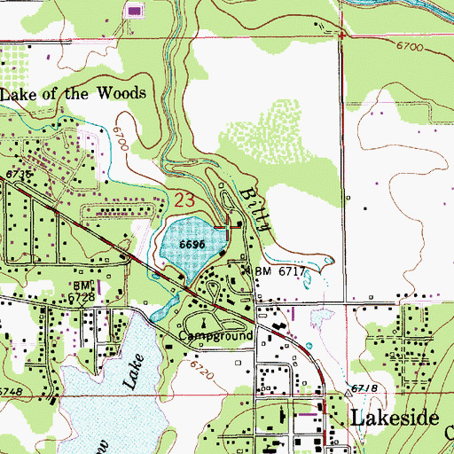 Topographic Map of Lake of the Woods Dam, AZ
