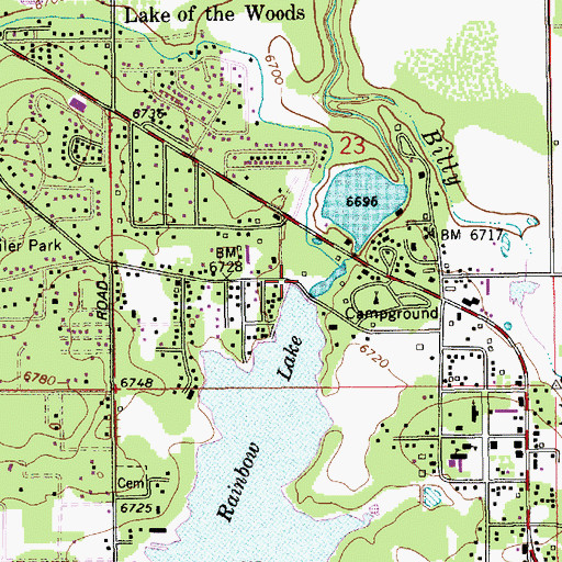 Topographic Map of Lakeside Dam, AZ
