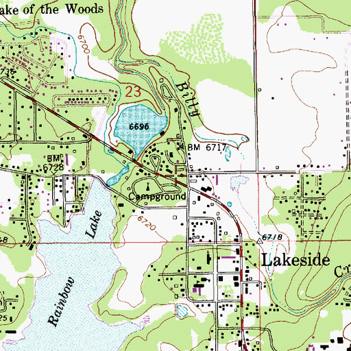 Topographic Map of Lakeside Ranger Station, AZ