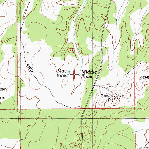 Topographic Map of Max Tank, AZ