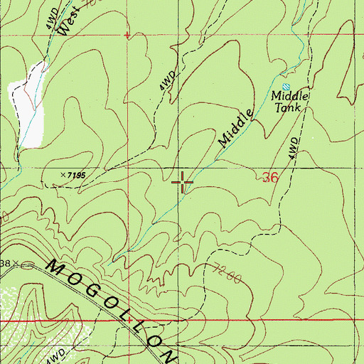 Topographic Map of Middle Fork Tank, AZ