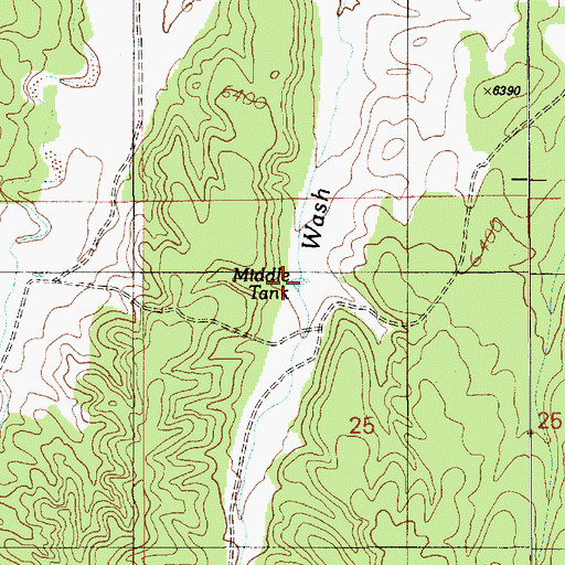Topographic Map of Middle Tank, AZ