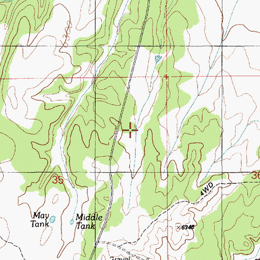 Topographic Map of Middle Tank, AZ