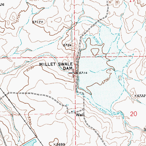 Topographic Map of Millet Swale Reservoir, AZ