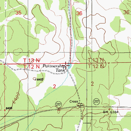 Topographic Map of Partnership Tank, AZ