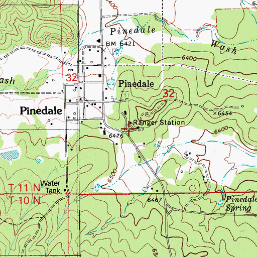 Topographic Map of Pinedale Ranger Station, AZ