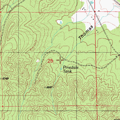 Topographic Map of Pinedale Tank, AZ