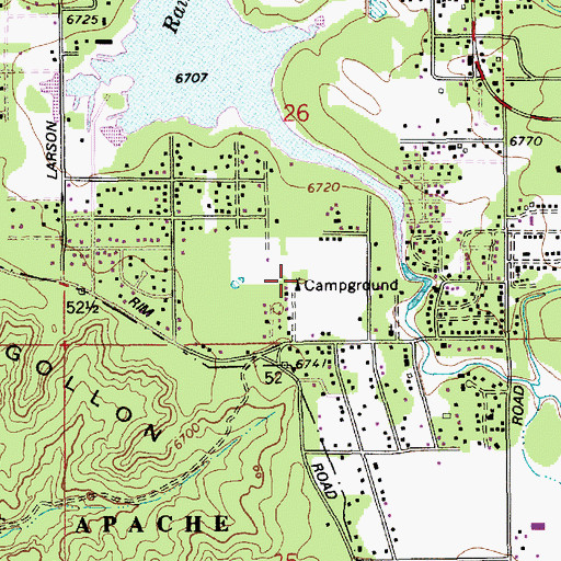 Topographic Map of Rainbow Lake Campground, AZ