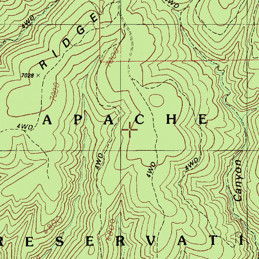 Topographic Map of Rhine Ridge, AZ