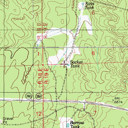 Topographic Map of Sacket Tank, AZ