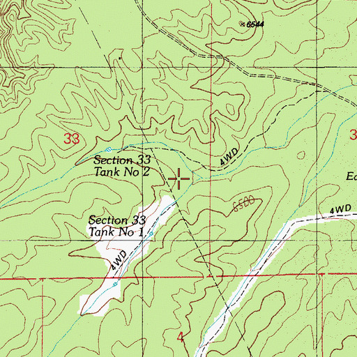 Topographic Map of Section Thirty-three Number One Tank, AZ