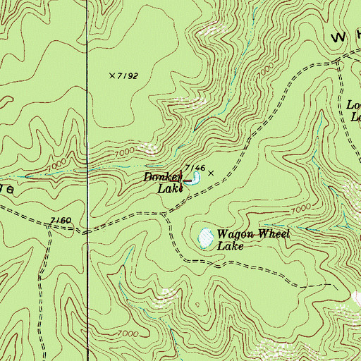 Topographic Map of Donkey Lake, AZ