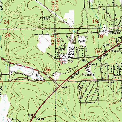 Topographic Map of Show Low City Park, AZ