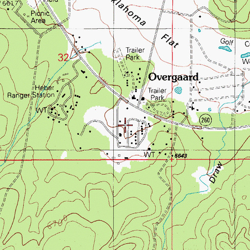 Topographic Map of Sitgreaves School, AZ