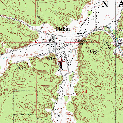 Topographic Map of Sitgreaves School, AZ