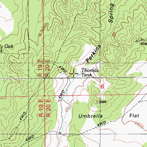 Topographic Map of Thomas Tank, AZ