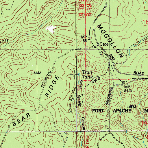 Topographic Map of Tran Tank, AZ