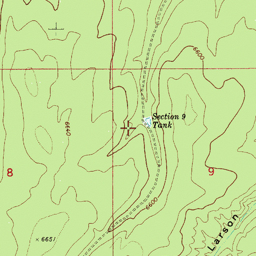 Topographic Map of Turkey Water Catchment, AZ
